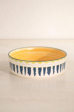 Quemon Ceramic Large Flat Serving Bowl