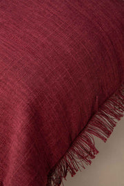 SOLID & TEXTURED CUSHIONS Raffia Plum Red Cushion Cover (46 X 46 Cm)