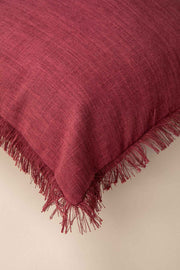 SOLID & TEXTURED CUSHIONS Raffia Plum Red Cushion Cover (46 X 46 Cm)