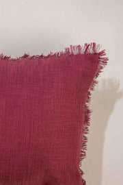 SOLID & TEXTURED CUSHIONS Raffia Plum Red Cushion Cover (46 X 46 Cm)