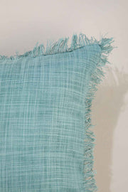 SOLID & TEXTURED CUSHIONS Raffia Turquoise Cushion Cover (46 X 46 Cm)