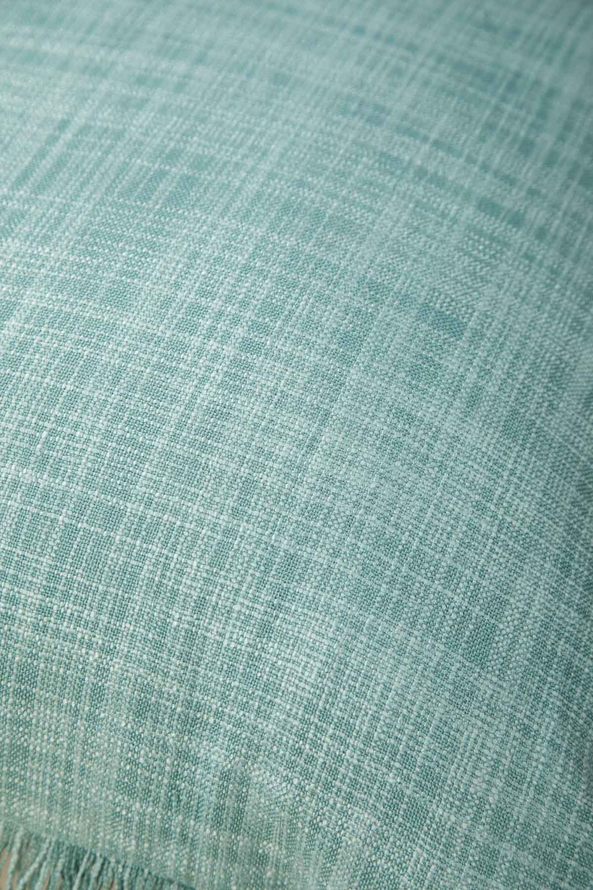 SOLID & TEXTURED CUSHIONS Raffia Turquoise Cushion Cover (46 X 46 Cm)