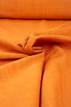 Raffia Ginger Orange Woven Heavy Fabric And Curtains
