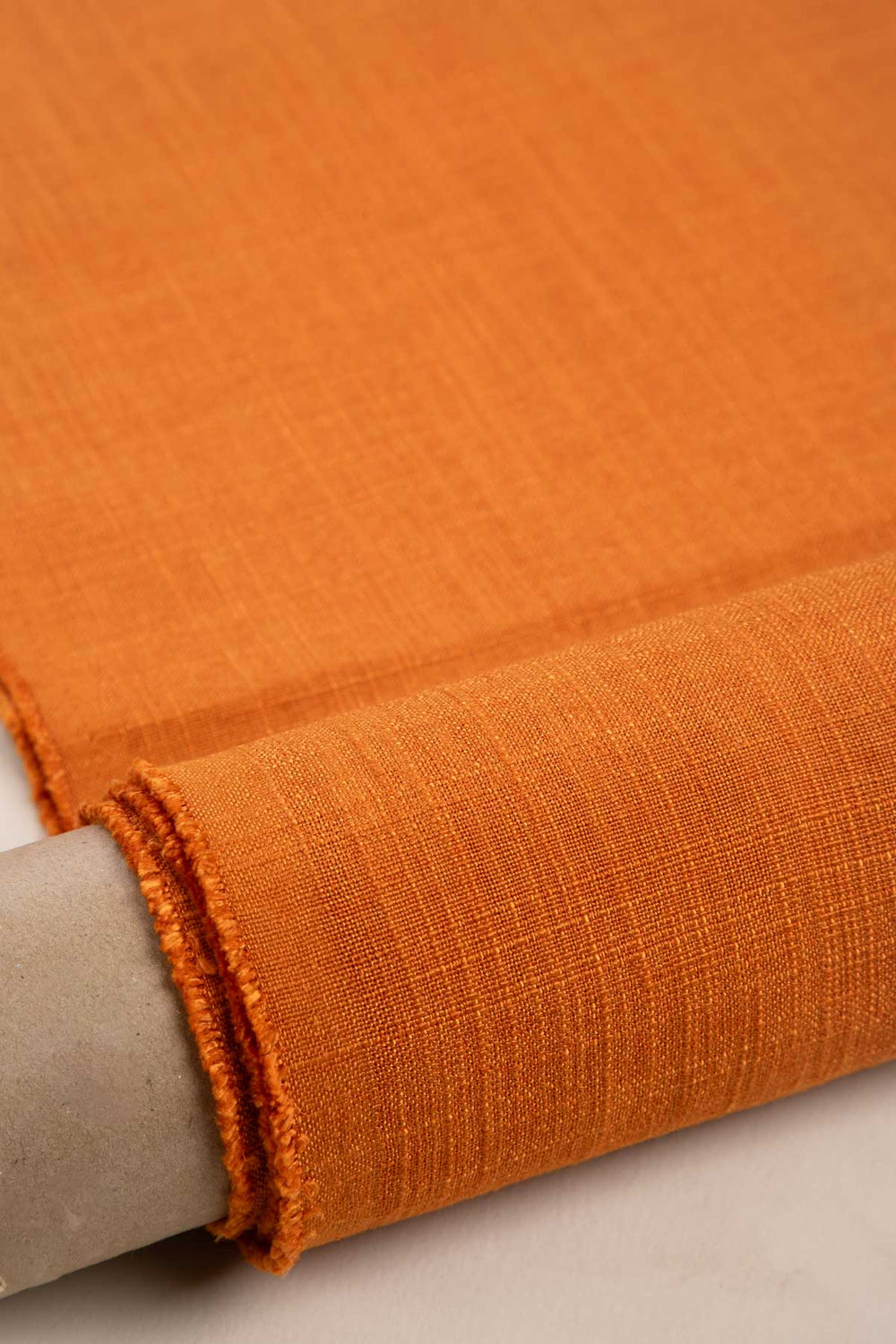 Raffia Ginger Orange Woven Heavy Fabric And Curtains