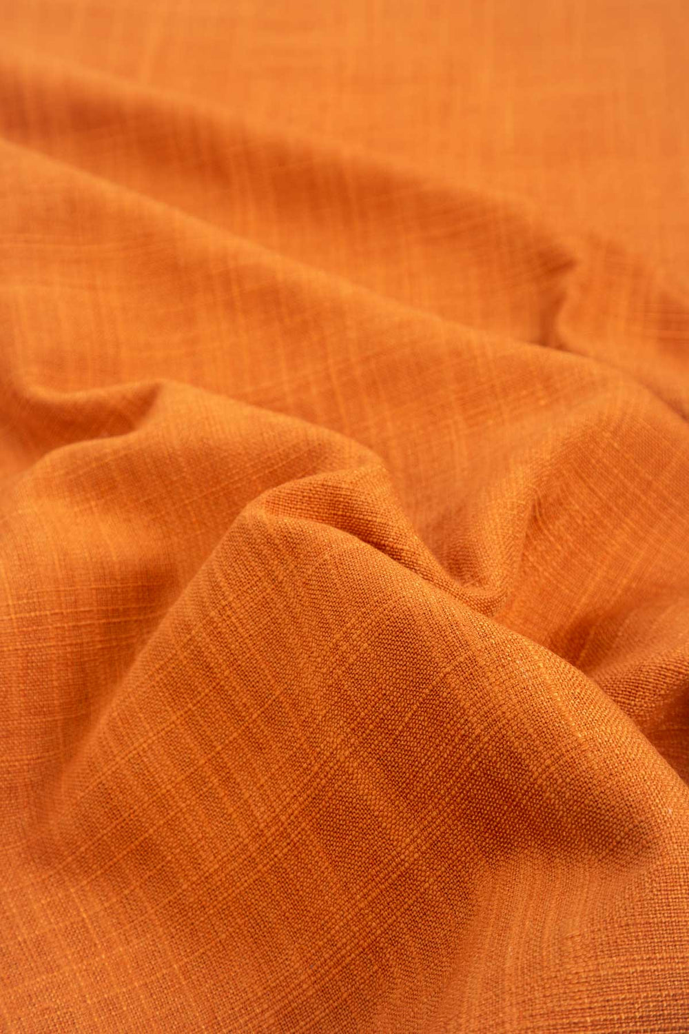 Raffia Ginger Orange Woven Heavy Fabric And Curtains
