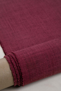 Raffia Plum Red Woven Heavy Fabric And Curtains