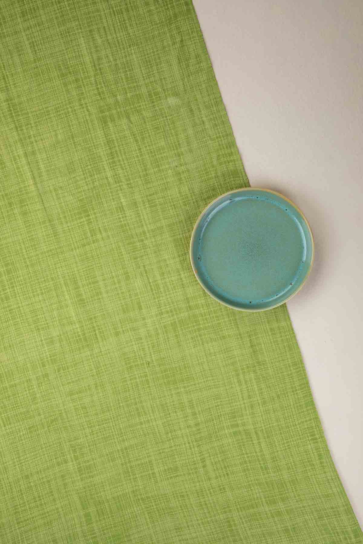 Raffia Citron Green Woven Heavy Fabric And Curtains
