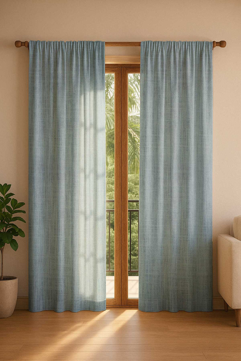 Raffia Misty Grey Printed Heavy Fabric And Curtains