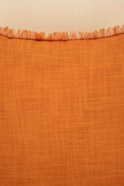 SOLID & TEXTURED CUSHIONS Raffia Orange Cushion Cover (41 Cm X 41 Cm)