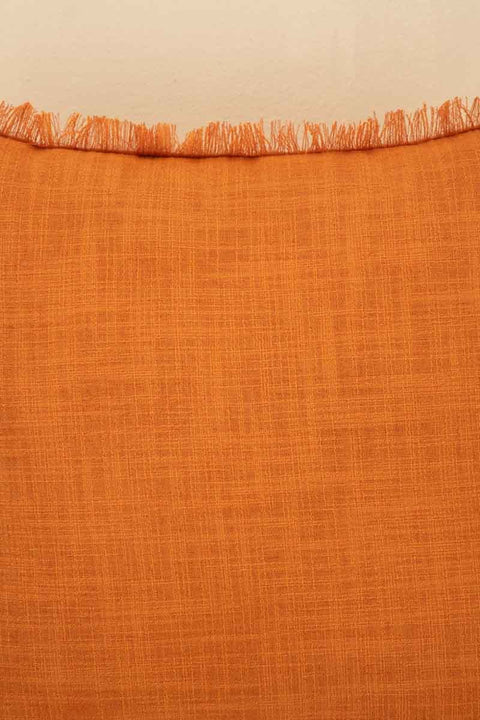 SOLID & TEXTURED CUSHIONS Raffia Orange Cushion Cover (41 Cm X 41 Cm)