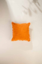 SOLID & TEXTURED CUSHIONS Raffia Orange Cushion Cover (41 Cm X 41 Cm)