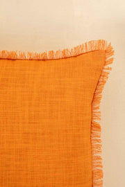 SOLID & TEXTURED CUSHIONS Raffia Orange Cushion Cover (41 Cm X 41 Cm)