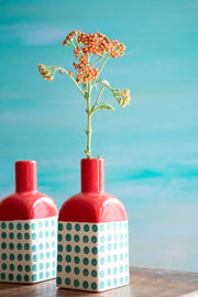 FLOWER VASES Raindots Ceramic Vase (Red)