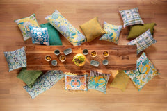 Gypsy Rose Misty Blue Cushion Cover (36 X 90 Cm)