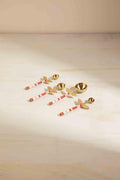 MEASURING CUPS & SPOONS Red Stripe Flowers Steel Measuring Spoon Set