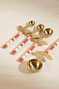 MEASURING CUPS & SPOONS Red Stripe Flowers Steel Measuring Spoon Set