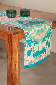 Rorschach Emerald Green Table Runner