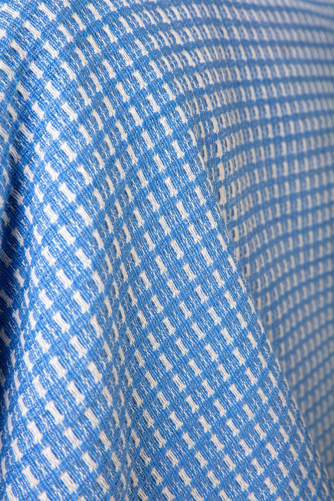 SOLID & TEXTURED BEDCOVERS Round The Block Woven Cotton Bedcover (Blue)