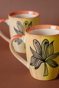 MUGS & CUPS Sabar Palm Coral Ceramic Coffee Mug (Set Of 2)