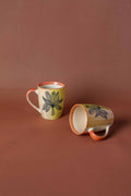MUGS & CUPS Sabar Palm Coral Ceramic Coffee Mug (Set Of 2)