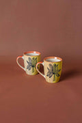 MUGS & CUPS Sabar Palm Coral Ceramic Coffee Mug (Set Of 2)
