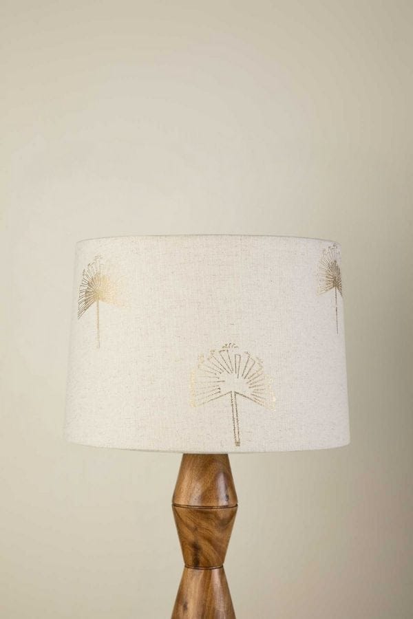Sabar Palm Medium Taper Drum Lampshade (White And Gold)