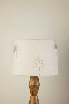 Sabar Palm Medium Taper Drum Lampshade (White And Gold)