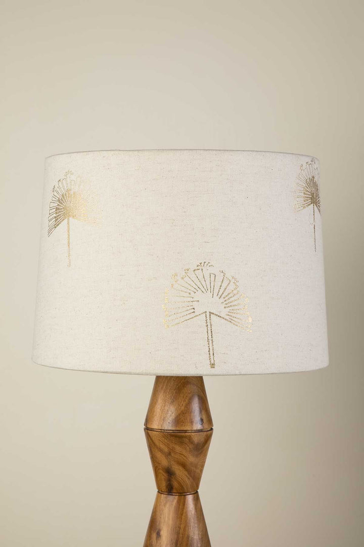 LAMPSHADES Sabar Palm Medium Taper Lampshade (White And Gold)