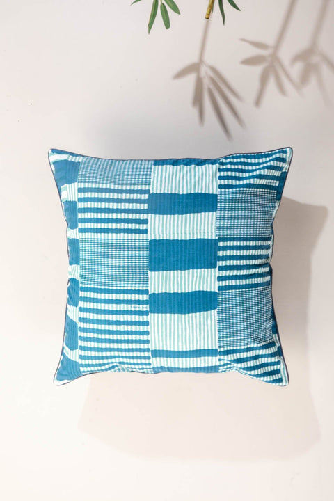 SHAMS & FLOOR CUSHIONS Salaka Ocean Blue Cushion Cover (61 Cm x 61 Cm)