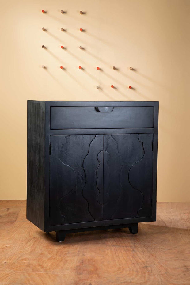 CABINETS Samsara Mango Wood Bar Cabinet (Charcoal)