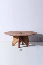 COFFEE TABLES Sandblasted Low Brekker Round Coffee Table