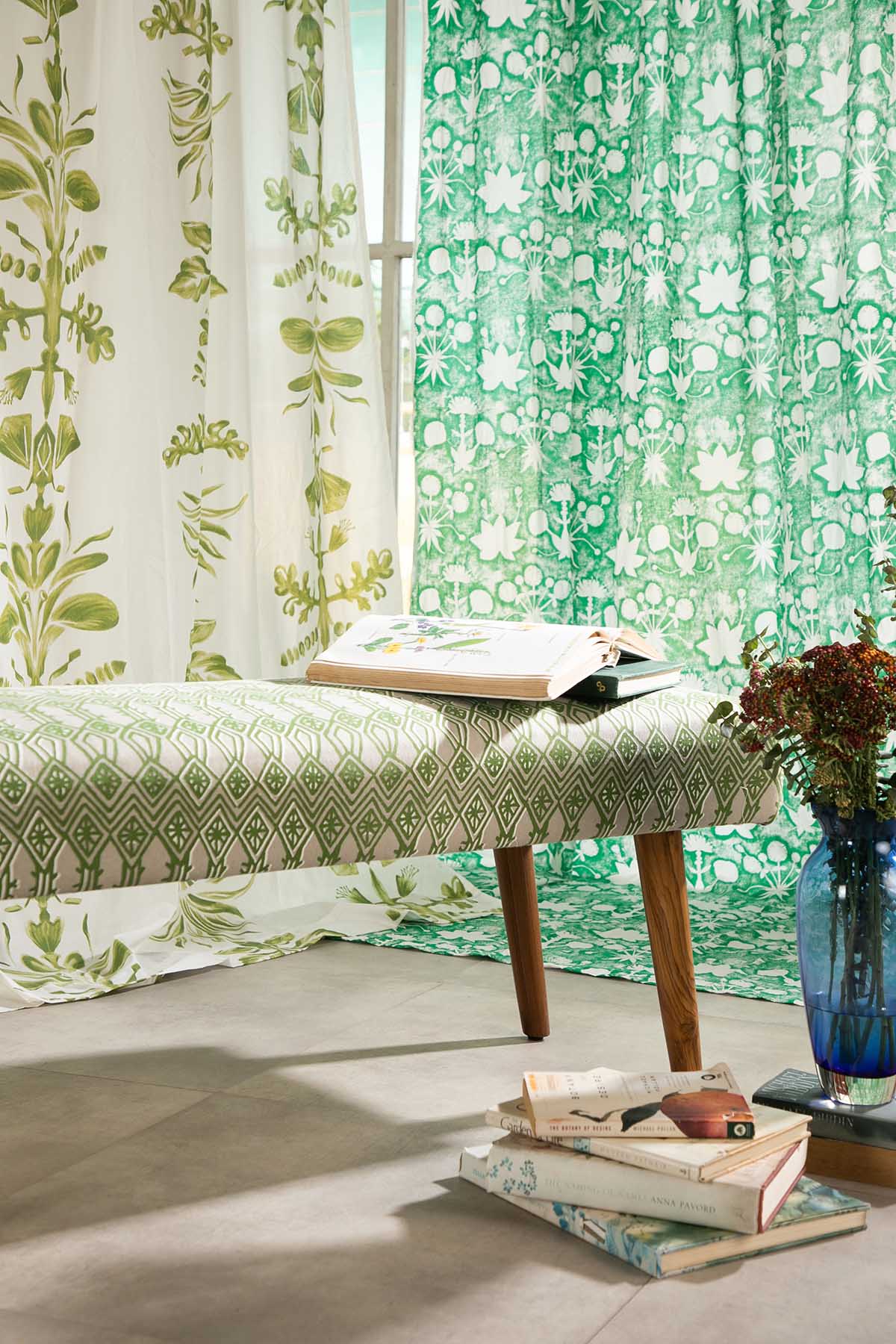 CURTAINS Sativa Gaga Green Sheer Curtain