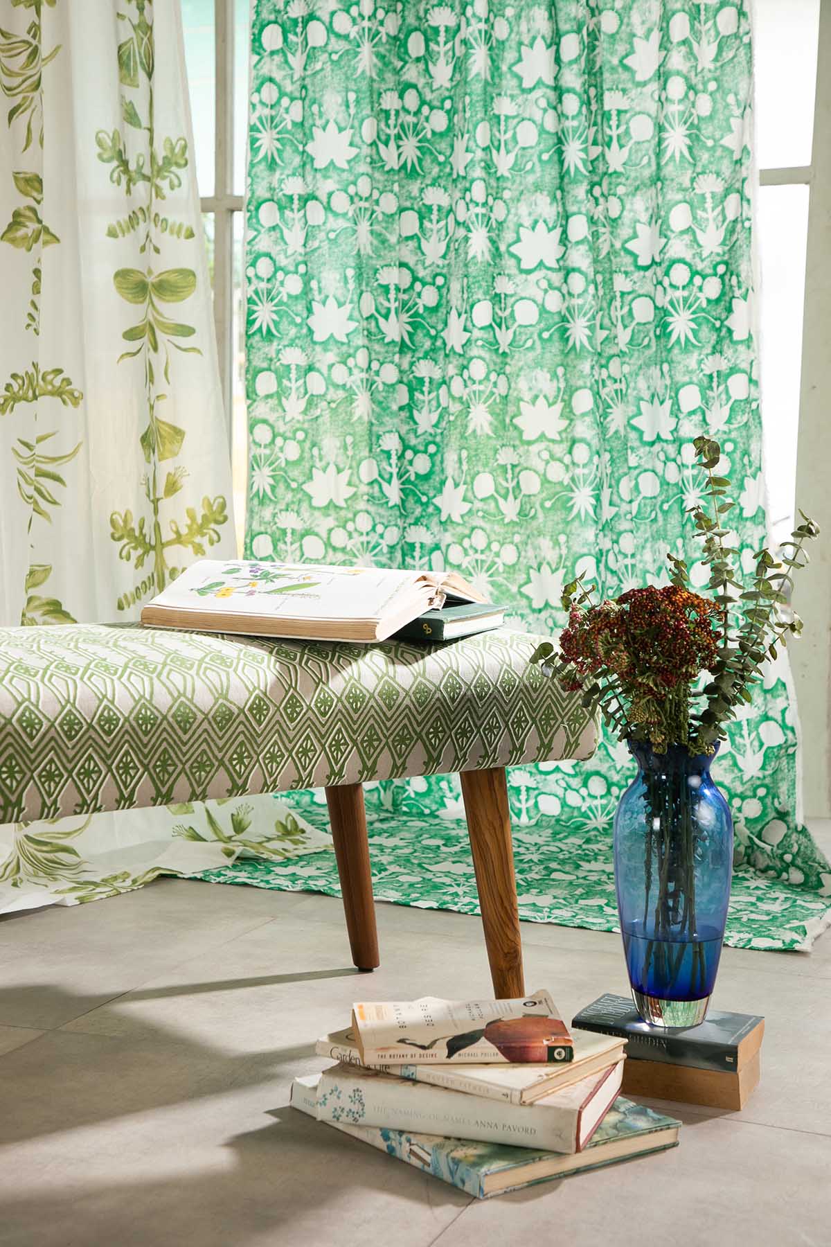 CURTAINS Sativa Gaga Green Sheer Curtain