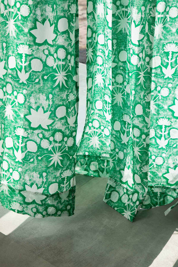 PRINT & PATTERN SHEER FABRICS Sativa Gaga Green Sheer Fabric and Curtain