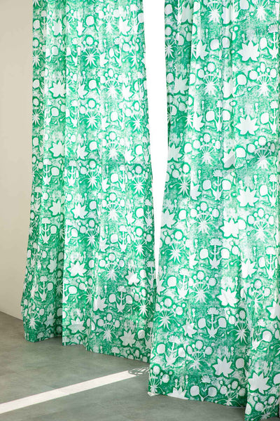 CURTAINS Sativa Gaga Green Window Curtain in Sheer Fabric