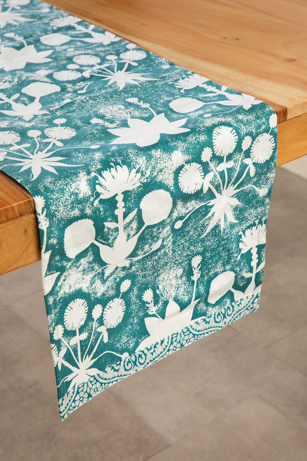 Sativa Teal Balance Table Runner