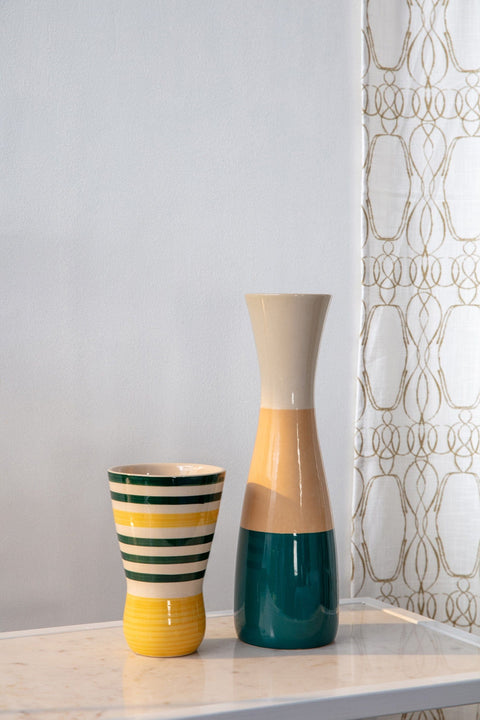FLOWER VASES Scandic Stripes Hand Painted Ceramic Vase