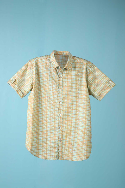 SHIRTS Sej Printed Shirt (Blue Brown)