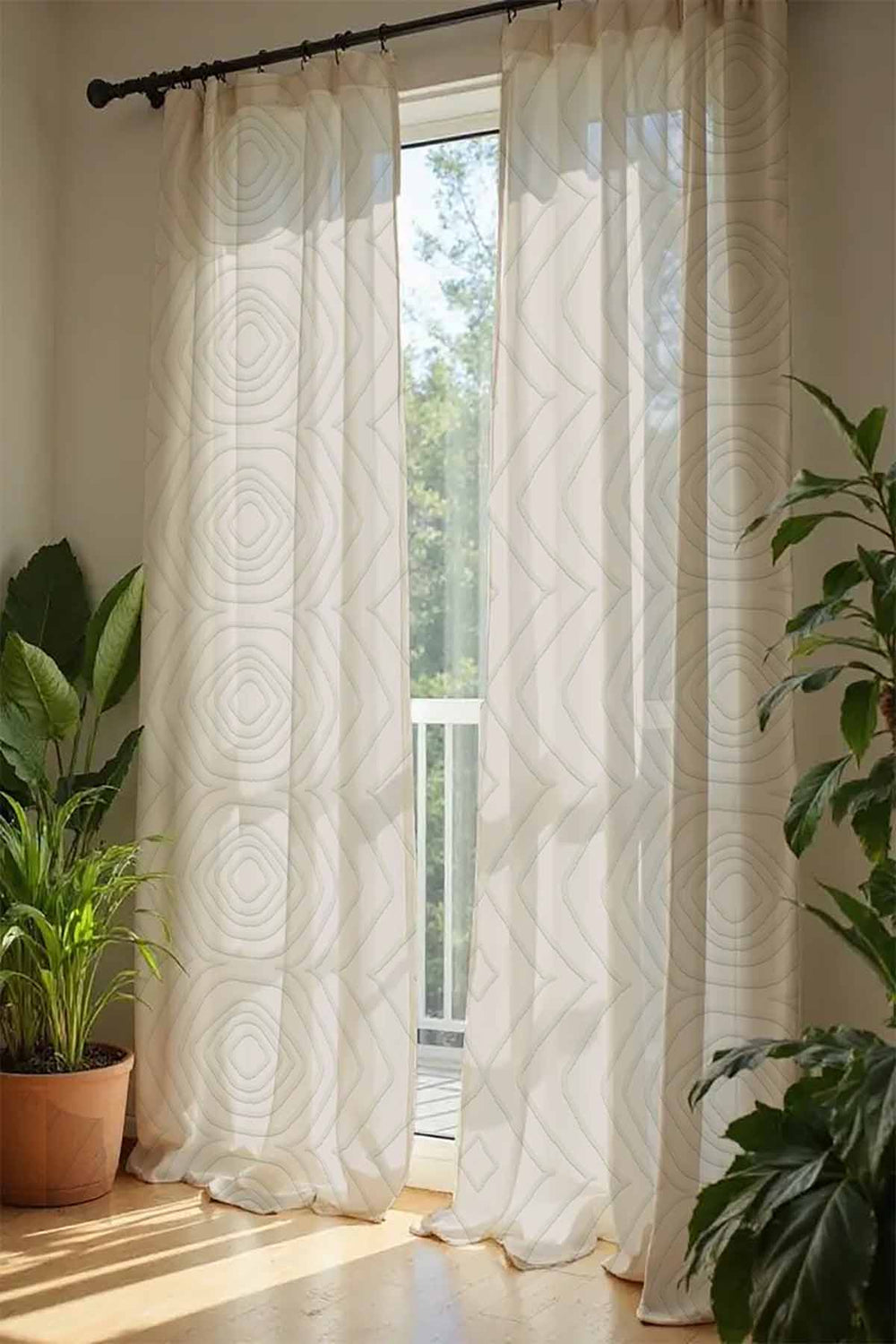 Sej Light Taupe Sheer Fabric And Curtains