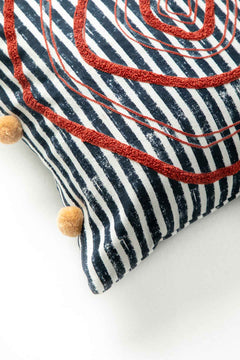 ACCENT CUSHIONS Sej Navy Blue Cushion Cover (41 X 41 Cm)