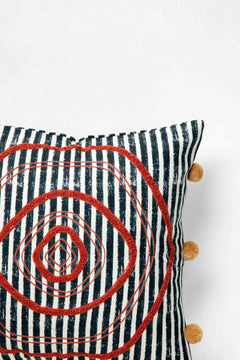 ACCENT CUSHIONS Sej Navy Blue Cushion Cover (41 X 41 Cm)