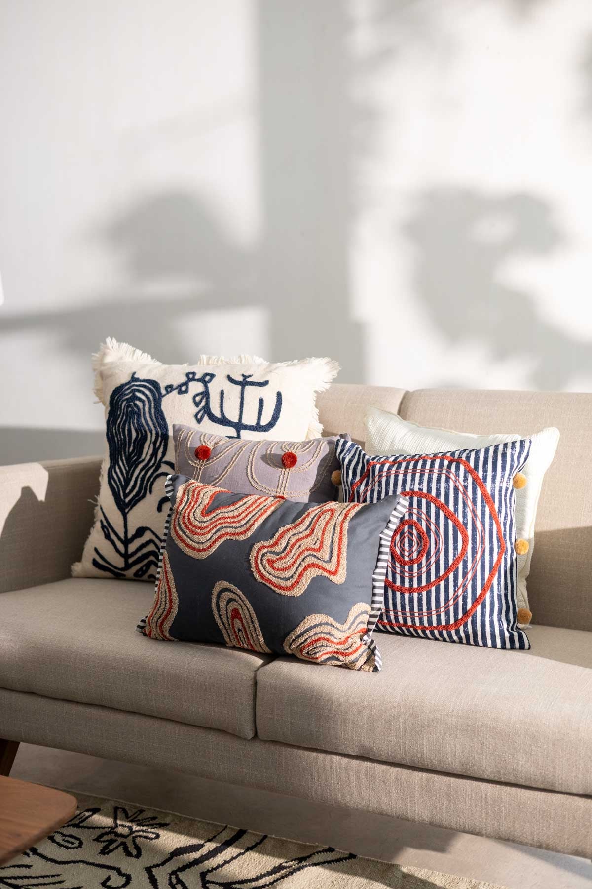 ACCENT CUSHIONS Sej Navy Blue Cushion Cover (41 X 41 Cm)