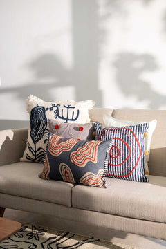 ACCENT CUSHIONS Sej Navy Blue Cushion Cover (41 X 41 Cm)