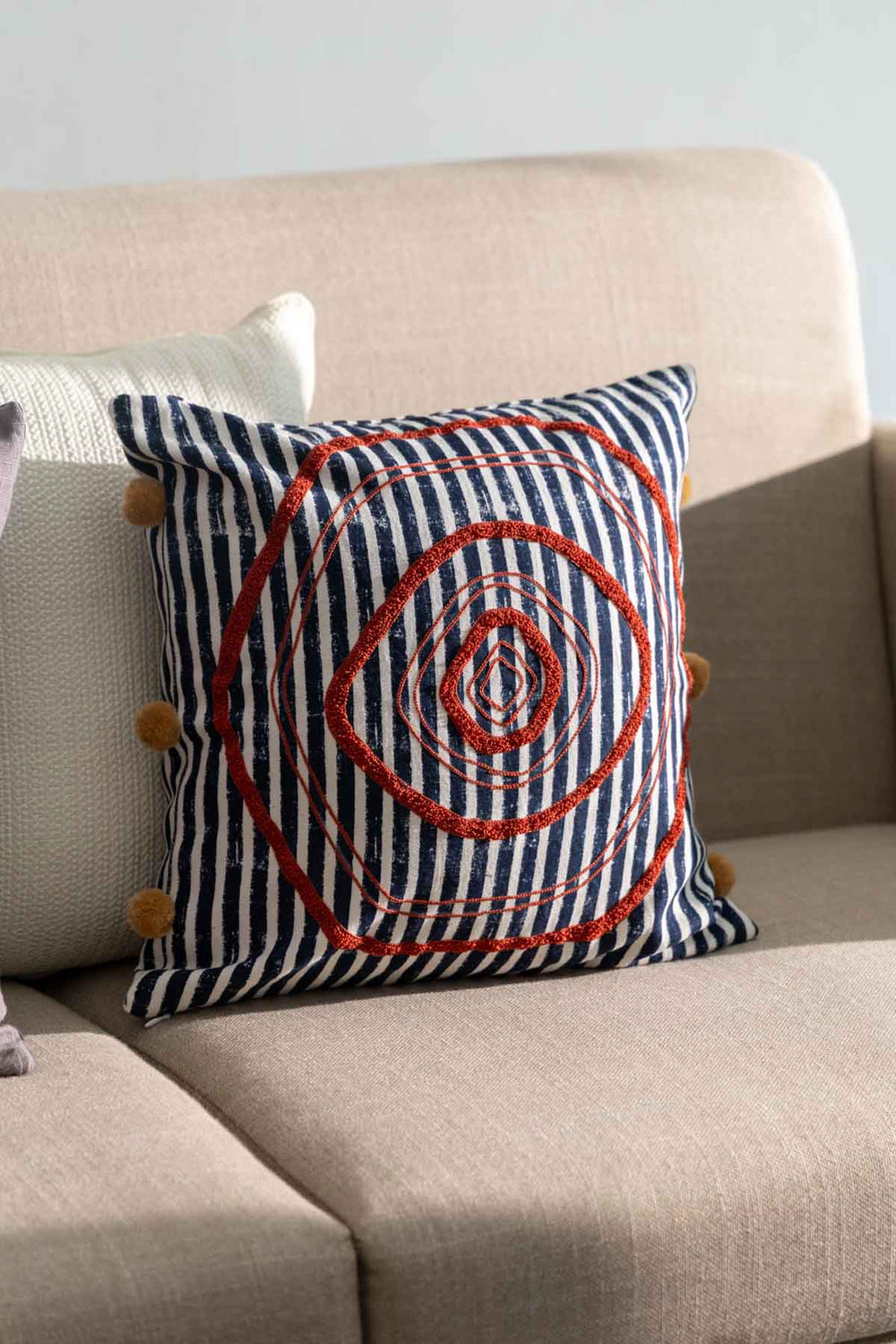 ACCENT CUSHIONS Sej Navy Blue Cushion Cover (41 X 41 Cm)