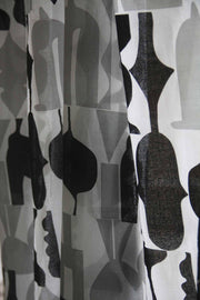 SHEER FABRIC AND CURTAINS Senhur Sheer Fabric And Curtains (Grey / Black)