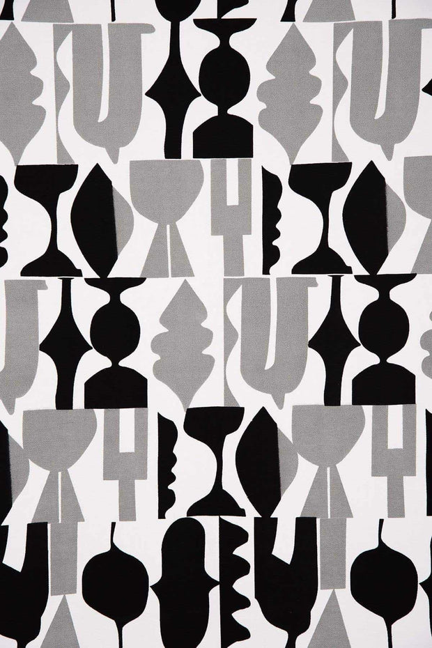 PRINT & PATTERN HEAVY FABRICS Senhur Printed Heavy Fabric And Curtains (Black And Grey)