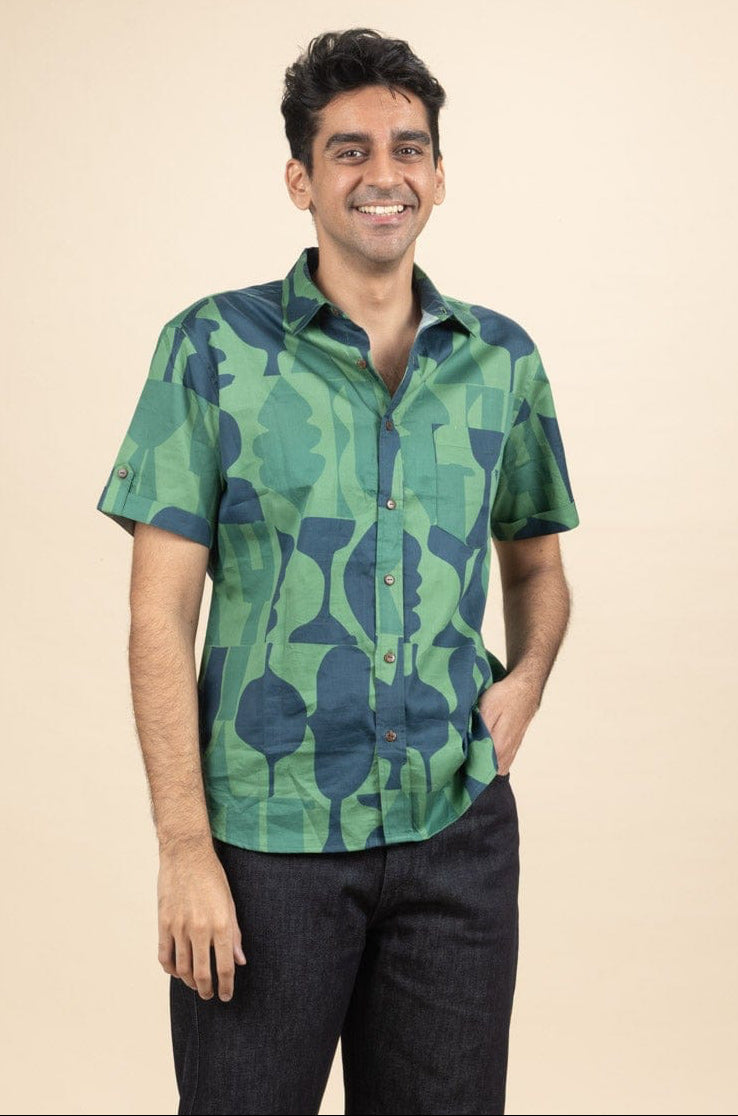 SHIRTS Senhur Printed Shirt (Shadow Green)