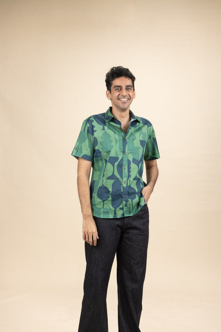 SHIRTS Senhur Printed Shirt (Shadow Green)