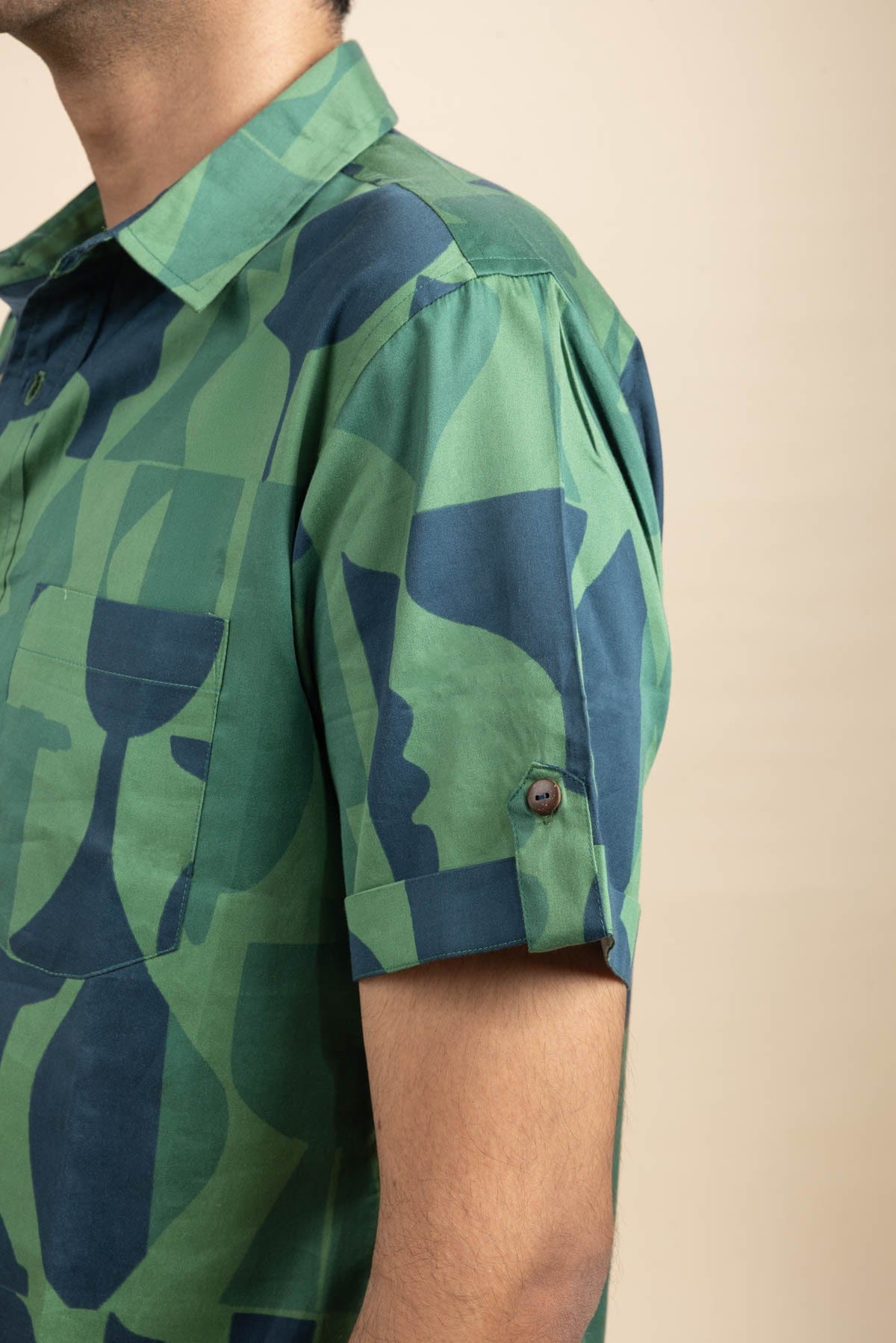 SHIRTS Senhur Printed Shirt (Shadow Green)