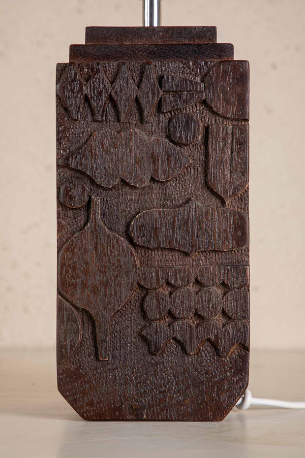 TABLE LAMPS Senhur Walnut Wood Table Lamp